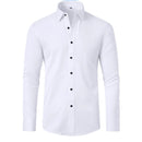 Camisa Flexível Ultra Comfort® Tecido Seda Gelo - Não amarrota Vestuário Masculino Direct Ofertas Branco P 